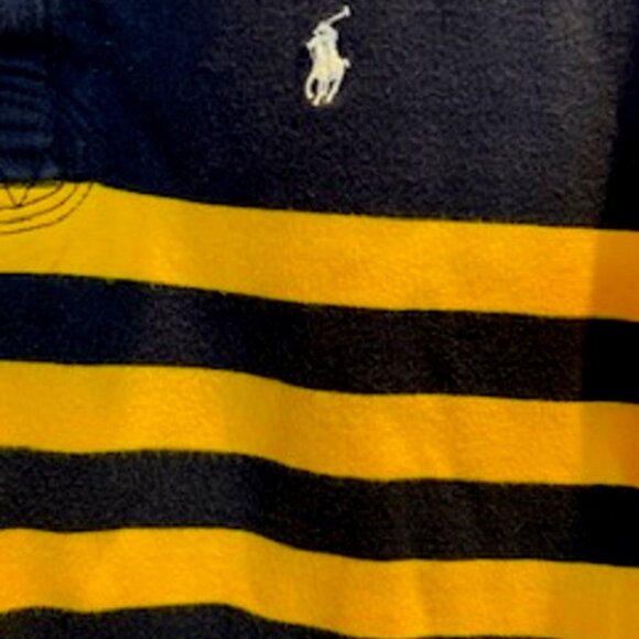 Boys Polo by Ralph Lauren 100% Cotton Button Front Shirt Top Blue/Yellow Sz:7 - Picture 4 of 5